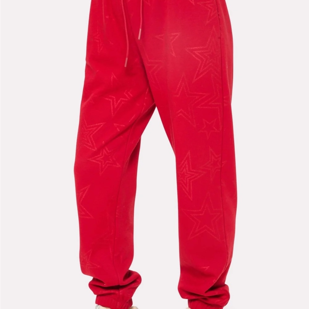Yitty Cozy Fleece Everyday Jogger - Seeing Red w/Stars - XL
